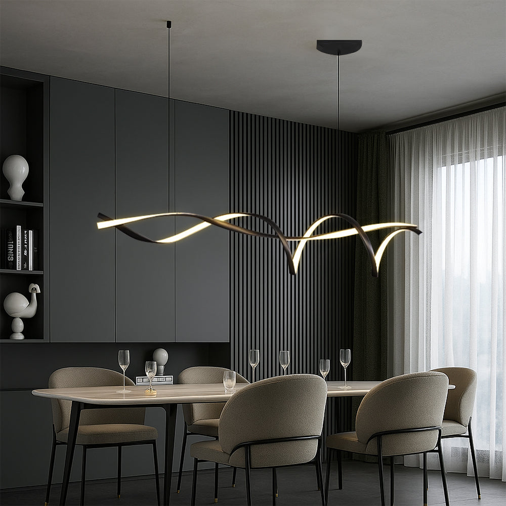 Linear Pendant Light for Kitchen Island and Dining – Adjustable Modern Fixture with E27 Socket – Sleek Metal Design for Contemporary