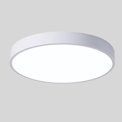 Modern Flush-Mount LED Ceiling Light with Wood Accent – Round Dome Design for Bedroom, Living Room & Office