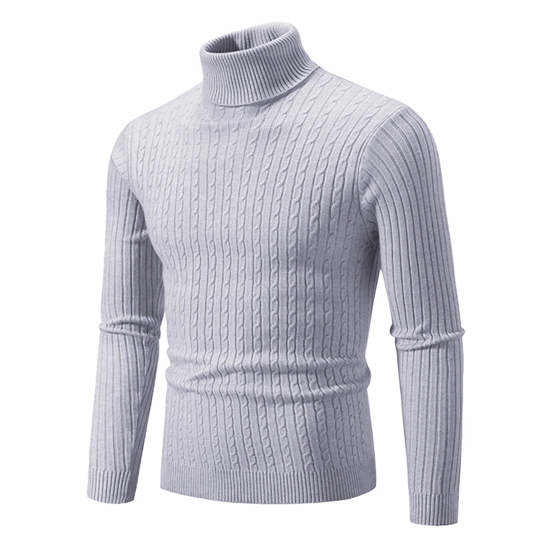 Cable Knit Turtleneck Sweater for Women – Classic Ribbed Pullover Top – Soft Structured Fit for Fall Winter – Timeless Layer