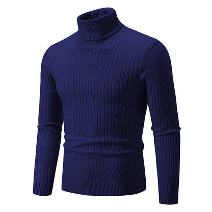 Cable Knit Turtleneck Sweater for Women – Classic Ribbed Pullover Top – Soft Structured Fit for Fall Winter – Timeless Layer
