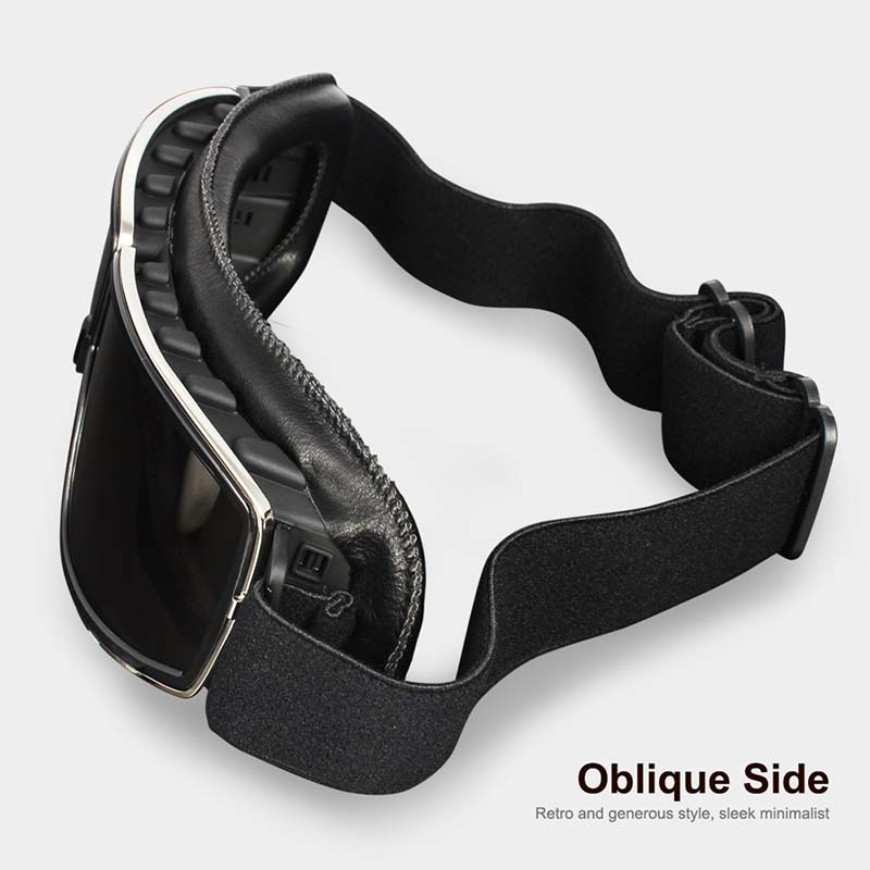 Motorcycle Goggles Fit Over Prescription Glasses Anti-Fog UV Protection Riding Eyewear for Bikers Cyclists Outdoor Sports Adjustable Strap H