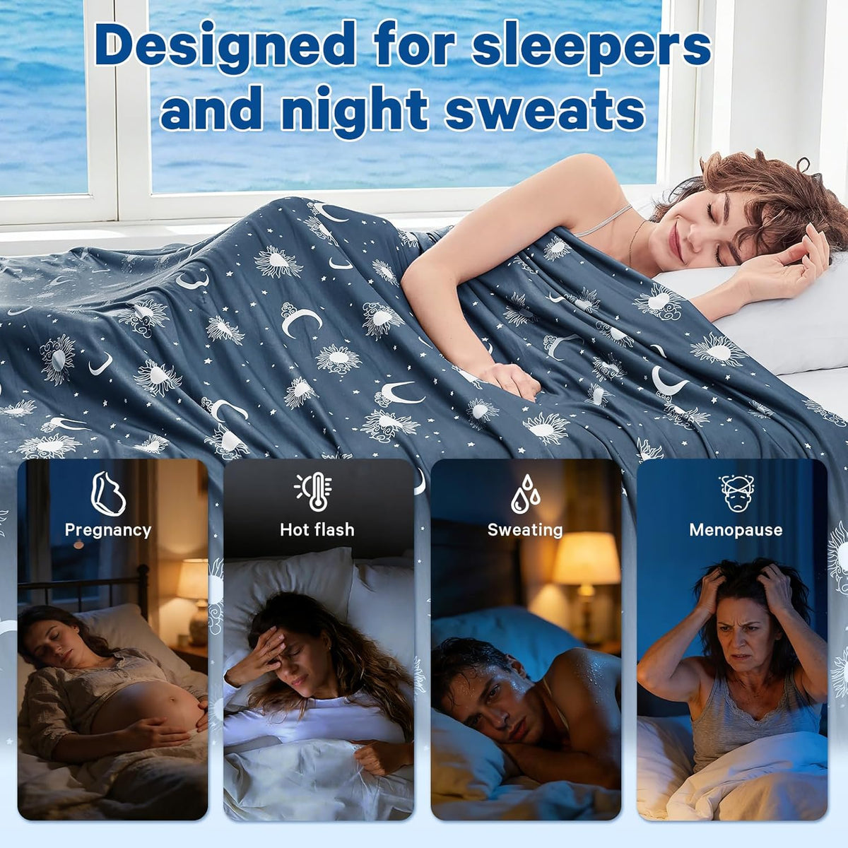 Confort douillet | Couverture rafraîchissante en tissu double face | Couverture d'été légère pour les dormeurs ayant chaud et les voyages