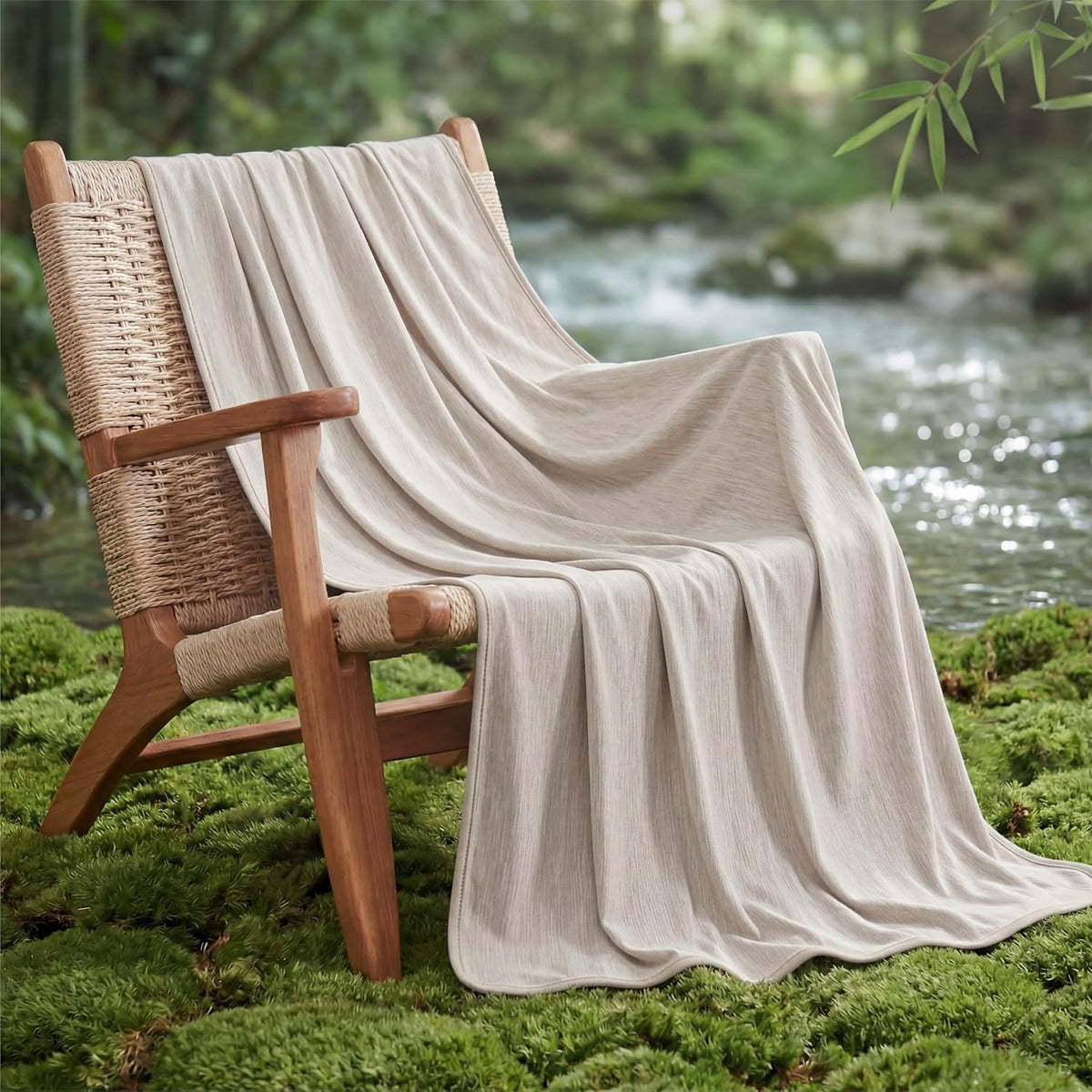 Confort douillet | Couverture rafraîchissante d'été en rayonne de bambou pour les dormeurs qui ont chaud | Jeté léger pour les voyages et l'extérieur