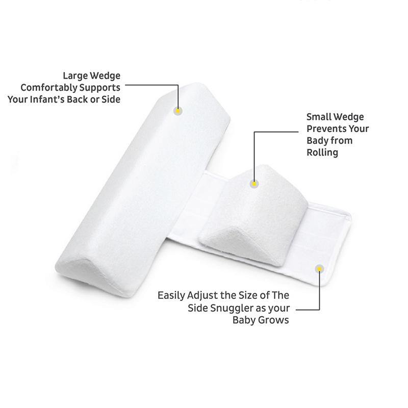 Baby Pillow for Newborn with Adjustable Anti Roll Design, Memory Foam Infant Pillow with Washable Cover for Crib