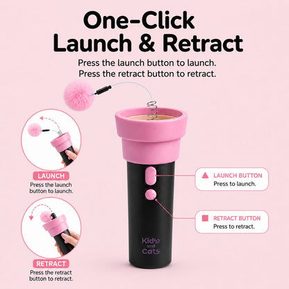 Ortekor One-Click Electric Cat Teaser Launcher for Indoor Cats - Chase & Pounce Play Without Constant Wand Waving
