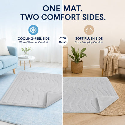Ortekor Reversible All-Season Cooling-Feel Pet Mat for Dogs & Cats - Home, Crate & Car Comfort Without Water, Freezing or Power