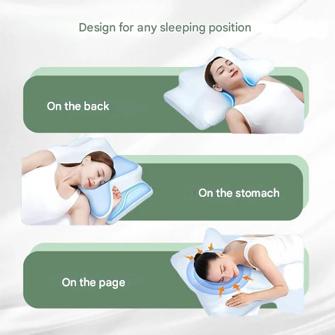 Oreiller ergonomique à mémoire de forme pour le soulagement des douleurs cervicales et l'alignement de la colonne vertébrale – Coussin de soutien cervical pour dormeurs sur le dos, le côté et le ventre