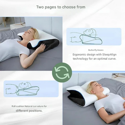 Oreiller ergonomique à mémoire de forme pour le soulagement des douleurs cervicales et l'alignement de la colonne vertébrale – Coussin de soutien cervical pour dormeurs sur le dos, le côté et le ventre