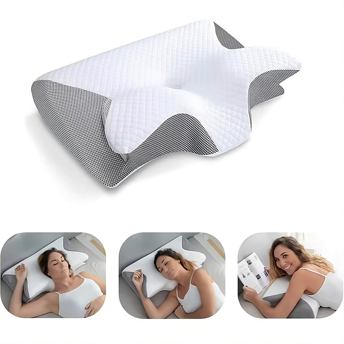 Oreiller ergonomique à mémoire de forme pour le soulagement des douleurs cervicales et l'alignement de la colonne vertébrale – Coussin de soutien cervical pour dormeurs sur le dos, le côté et le ventre