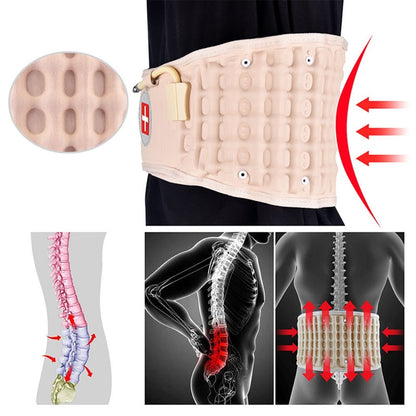 Lumbar Traction Brace for Lower Back Pain Relief – Inflatable Spinal Decompression Device for Men & Women