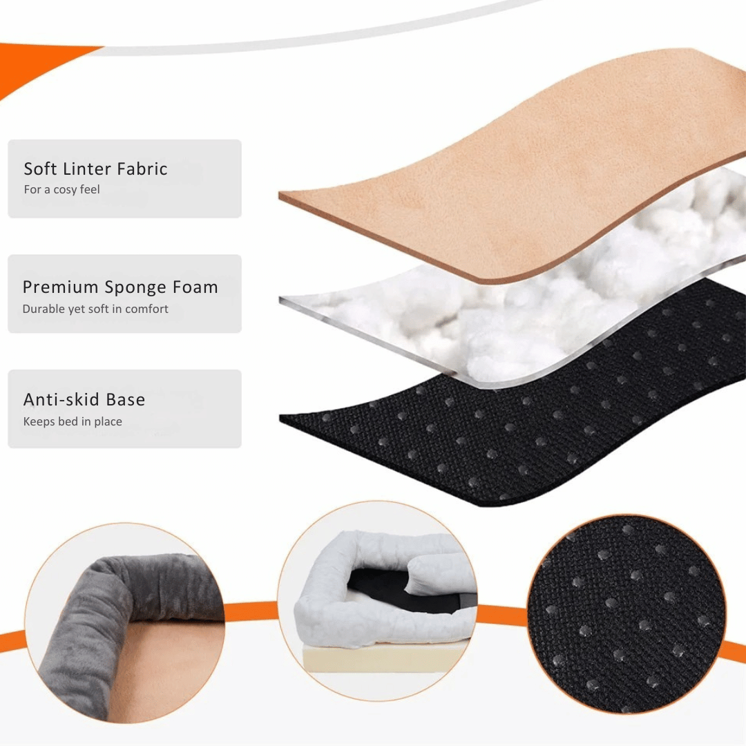 Panier pour chien haut de gamme avec soutien articulaire et cœur en mousse haute densité pour grands chiens – Canapé pour animaux extra-large à rebords rembourrés, déhoussable et lavable