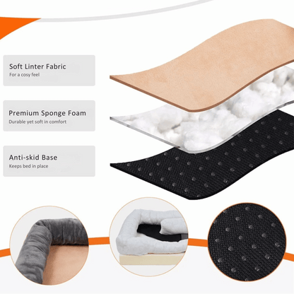 Panier pour chien haut de gamme avec soutien articulaire et cœur en mousse haute densité pour grands chiens – Canapé pour animaux extra-large à rebords rembourrés, déhoussable et lavable