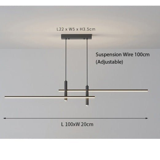 Linear LED Hanging Light for Kitchen Island, Dining Table – Sleek Aluminum Fixture, Adjustable Height, Dimmable Modern Ceiling Lighting for