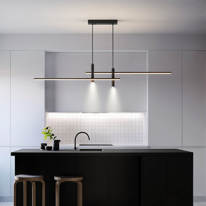 Linear LED Hanging Light for Kitchen Island, Dining Table – Sleek Aluminum Fixture, Adjustable Height, Dimmable Modern Ceiling Lighting for