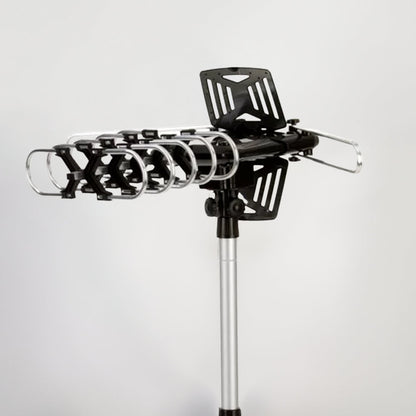 Motorized TV Antenna Outdoor 360° Rotation HD Broadcast Reception Long Range for Digital Channels Rooftop Mount with Remote Control