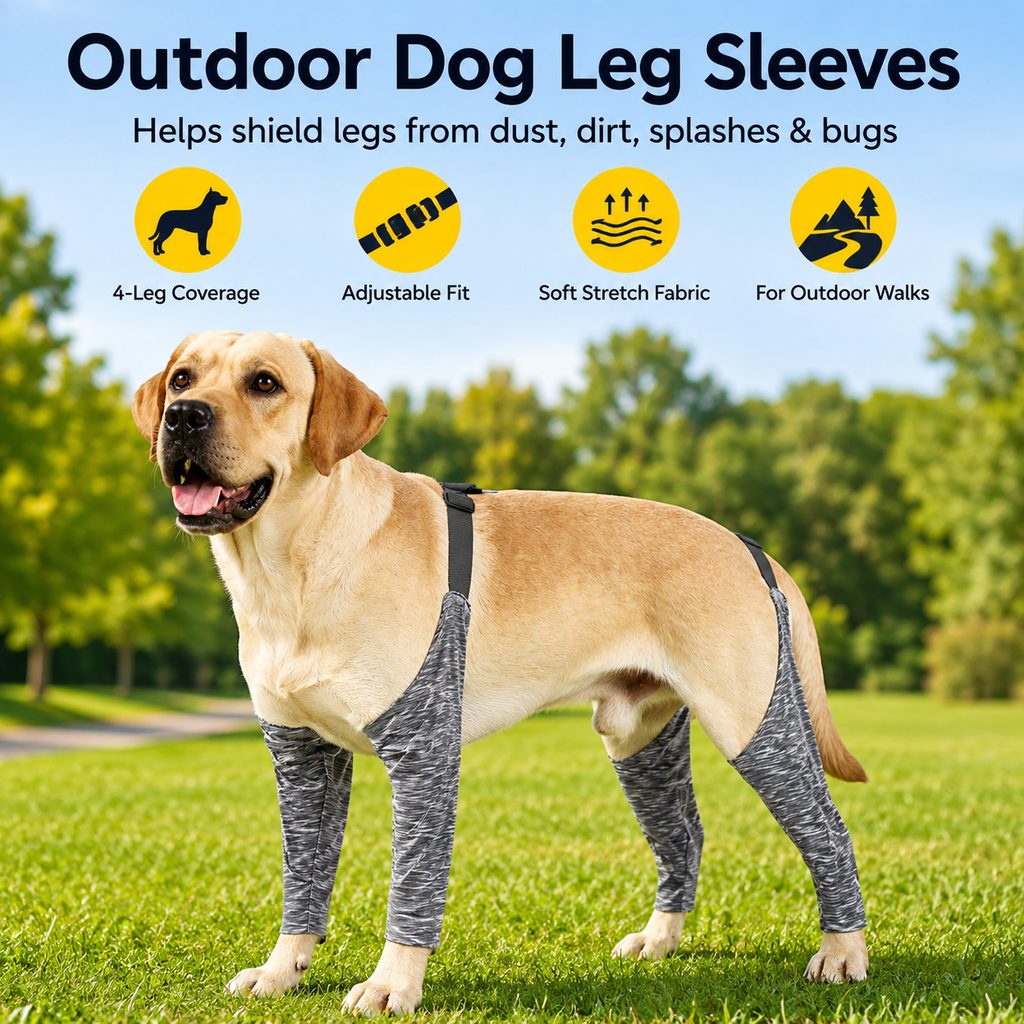 Ortekor 4-Leg Outdoor Dog Sleeves for Walks - Helps Keep Legs Cleaner