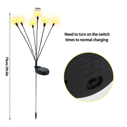 Solar-Powered Garden Stake Lights with Firefly LED Effect – IP65 Weather-Resistant Decorative Pathway Lighting for Yards, Flower Beds &