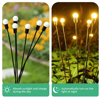 Solar-Powered Garden Stake Lights with Firefly LED Effect – IP65 Weather-Resistant Decorative Pathway Lighting for Yards, Flower Beds &