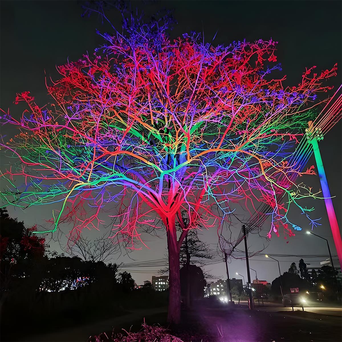 Projecteur paysager extérieur | LED RVB étanche avec options de puissance réglables | Idéal pour l'éclairage de jardin et de terrasse
