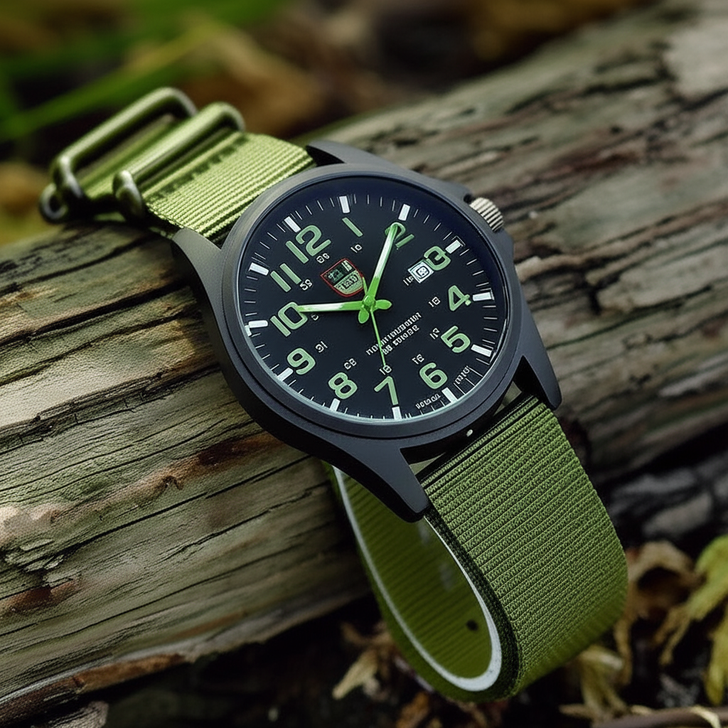Montre outdoor robuste | Montre de randonnée étanche avec chronomètre et éclairage nocturne | Design durable pour les aventuriers