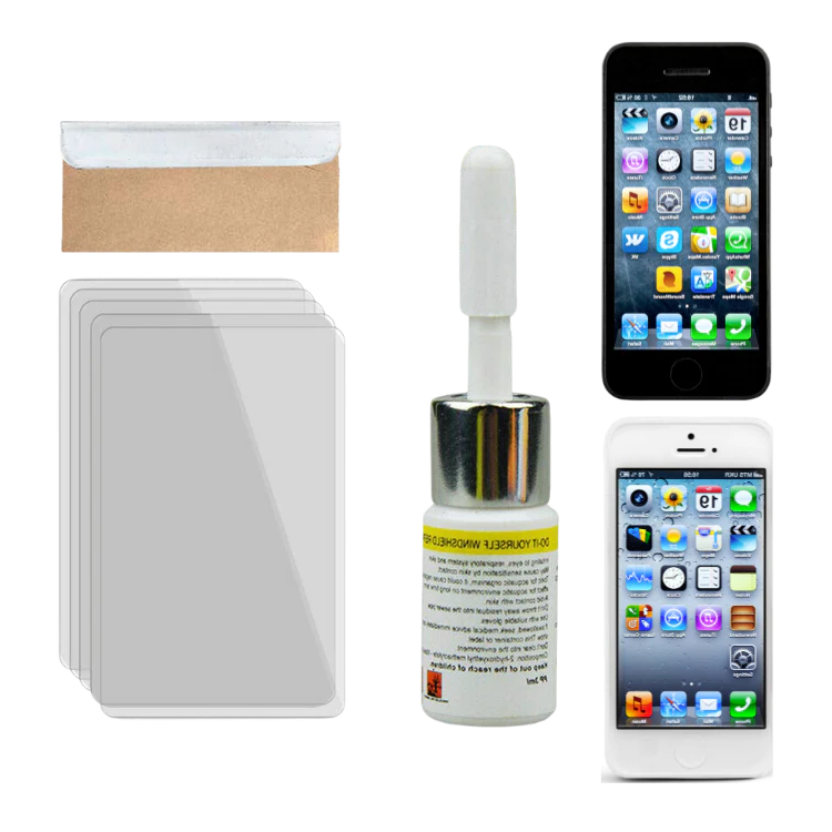 Glass Screen Repair Kit for Phones & Tablets – Windshield Chip Fix with Resin & Applicator