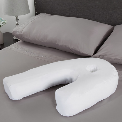 Oreiller ergonomique pour dormeurs sur le côté avec découpe pour le confort de l'oreille – Soutien à mémoire de forme pour l'alignement de la colonne vertébrale et un repos sans douleur, housse lavable, 53 × 40 cm