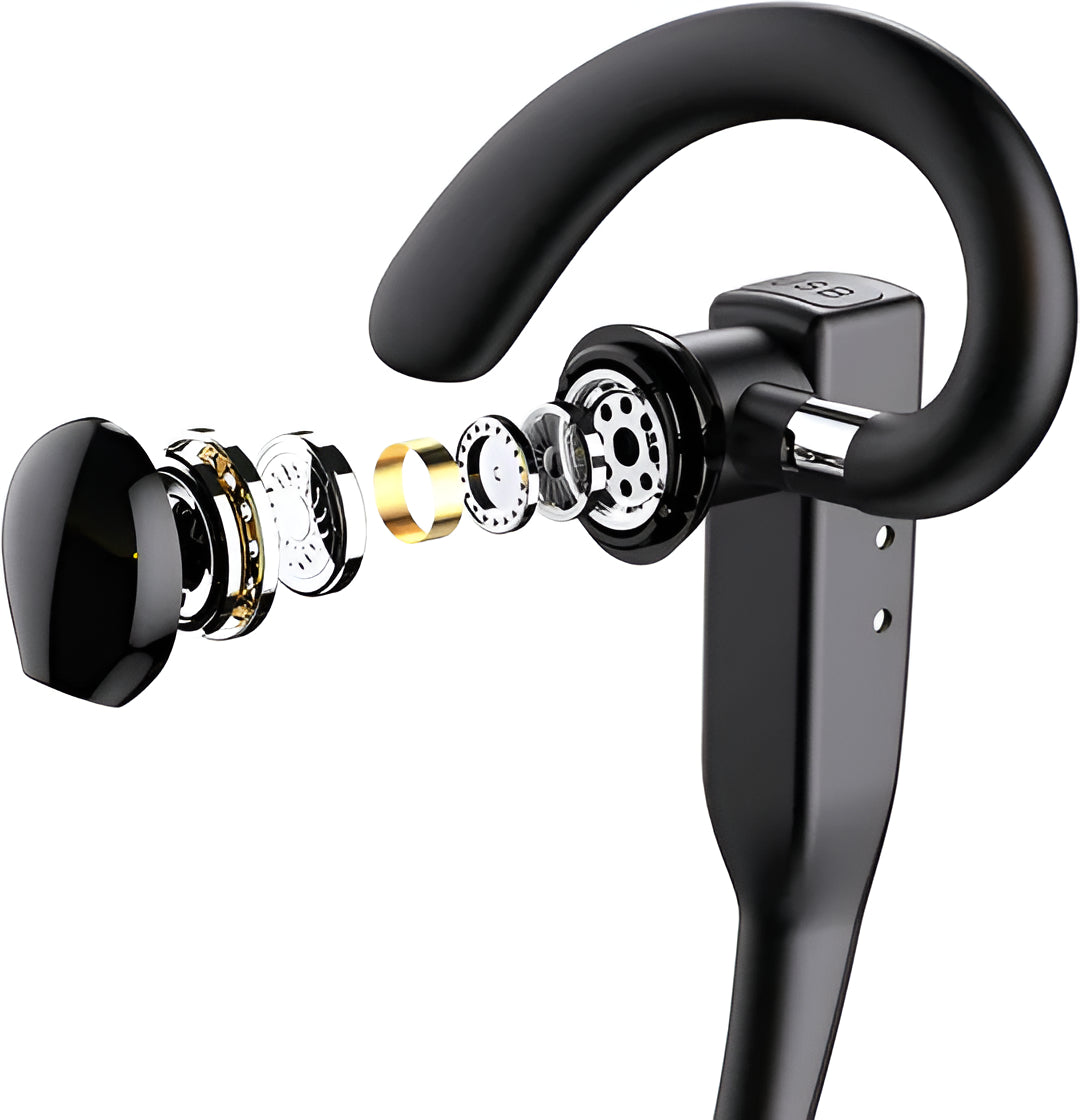 Over-Ear Bluetooth Headset with Dual Microphone Noise Reduction for Calls and Work | Professional Hands-Free Earpiece for Truckers Drivers R