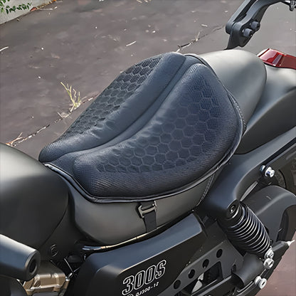 Gel Motorcycle Seat Cushion with Shock Absorption for Long Rides – Breathable Honeycomb Design, Non-Slip Bottom, Universal Fit for Touring