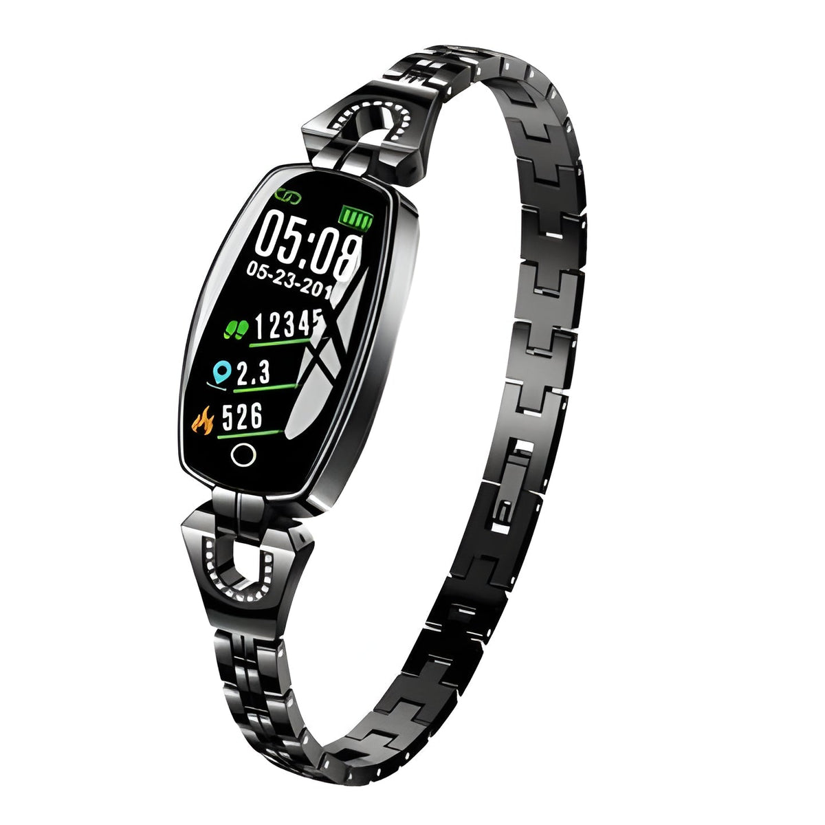 Women's Activity Tracker Bracelet with Heart Rate & Sleep Monitor, Waterproof Wearable Wellness Band with Jewelry Chain Design for iPhone &