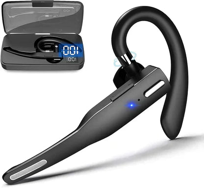 Single-Ear Wireless Earpiece with Noise Reduction & 33 ft Range for Driving, Delivery & Field Work