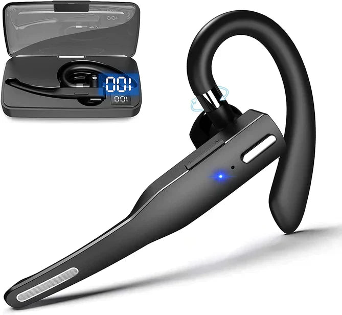 Wireless Bluetooth 5.1 Headset with Dual Microphone for Truckers, Calls & Remote Work