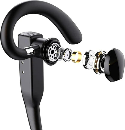 Wireless Bluetooth Earpiece with Dual-Mic Noise Canceling for Hands-Free Calling, 25-Hour Battery for Drivers & Professionals