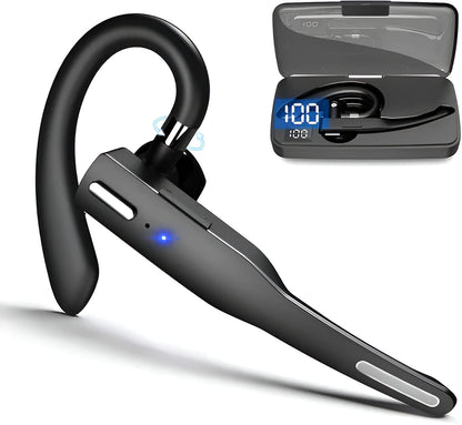 Over-Ear Bluetooth Headset with Dual Microphone Noise Reduction for Calls and Work | Professional Hands-Free Earpiece for Truckers Drivers R