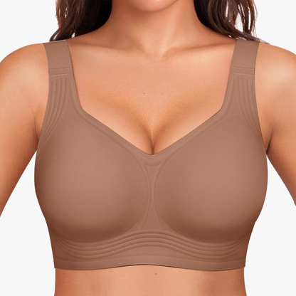 Wireless Push-Up Comfort Bra with Silicone Support Bands for All-Day Lift and Shape