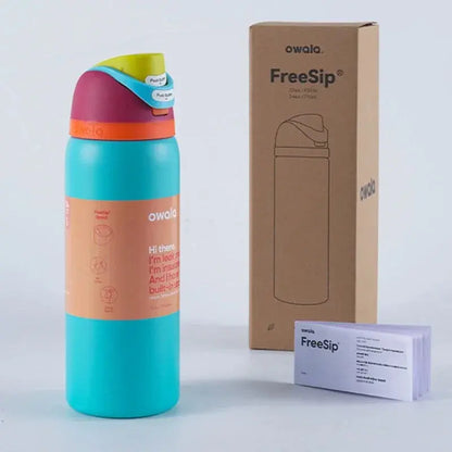 24 oz Insulated Stainless Steel Water Bottle with Dual-Sip Lid and Carry Handle for Sports, Gym, Hiking & Everyday Hydration