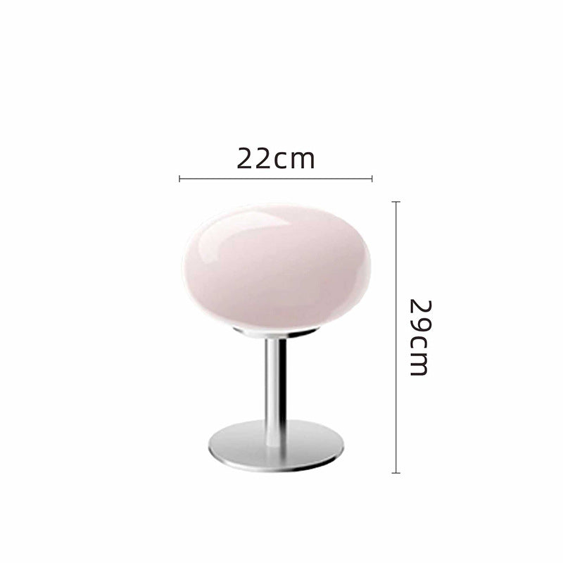Sculptural Chrome and Frosted Glass Nightstand Lamp with Soft Glow LED for Bedroom, Desk, Living Room Accent Lighting