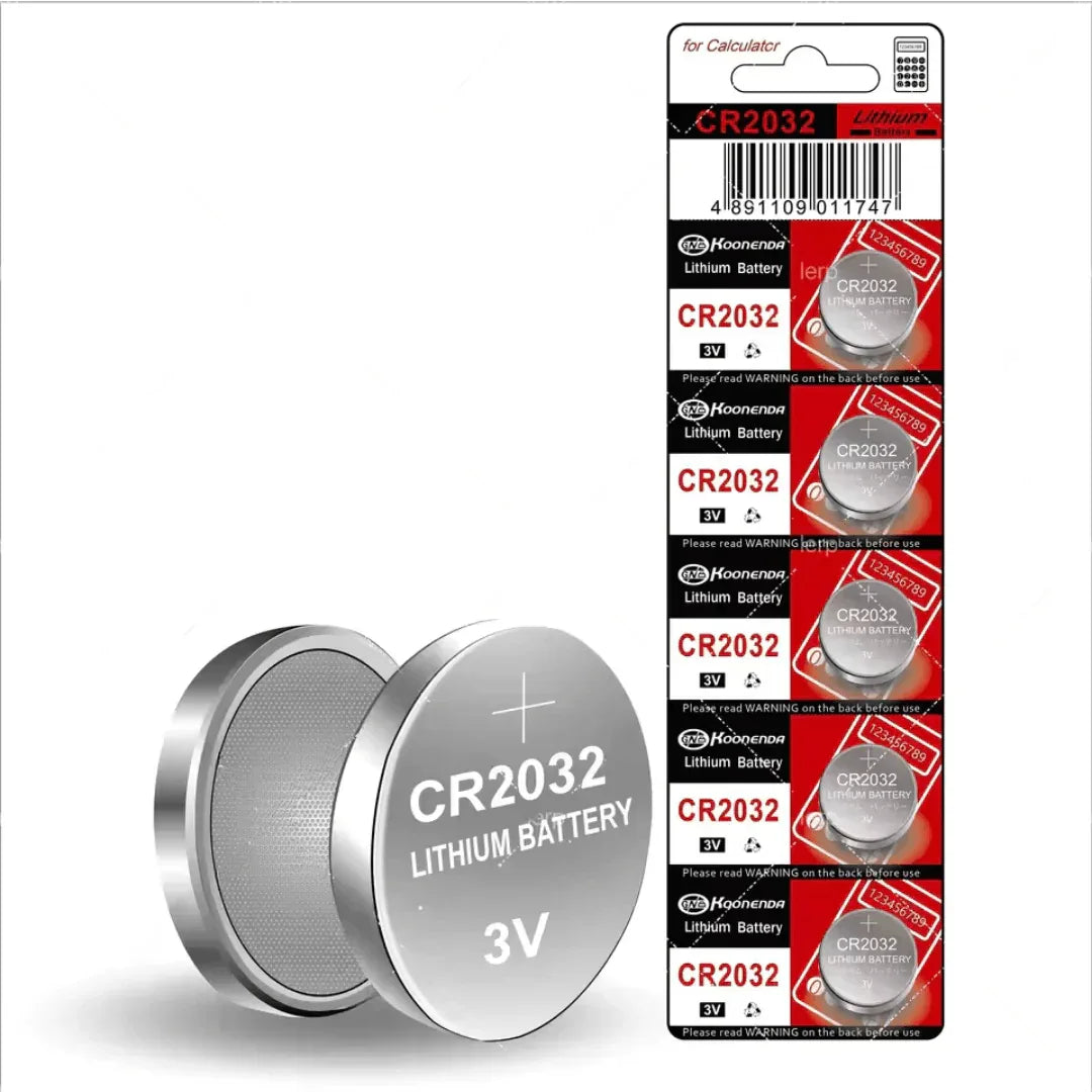 3V Lithium Button Cell Batteries CR2032 – 5-Pack for Watches, Remotes, GPS Trackers & Small Electronics
