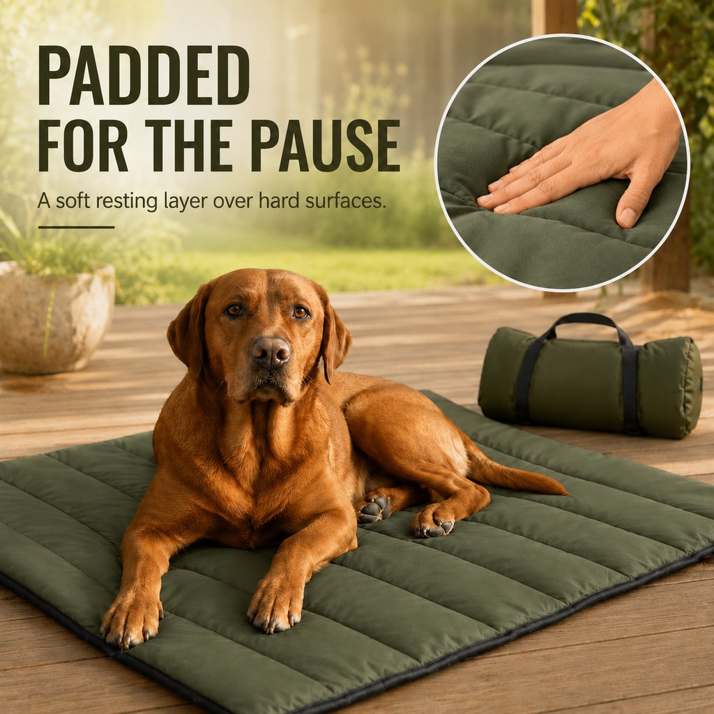 Ortekor Portable Roll-Up Dog Travel Mat for Camping & Car Trips - Keeps Pets Off Damp, Dirty Ground