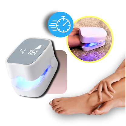 Appareil de luminothérapie rechargeable pour le soin des ongles, double mode LED bleue et traitement au laser froid, utilisation quotidienne portable de 7 minutes pour les ongles d'orteils et