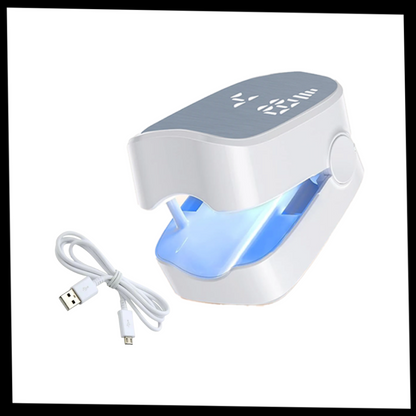 Appareil de luminothérapie rechargeable pour le soin des ongles, double mode LED bleue et traitement au laser froid, utilisation quotidienne portable de 7 minutes pour les ongles d'orteils et