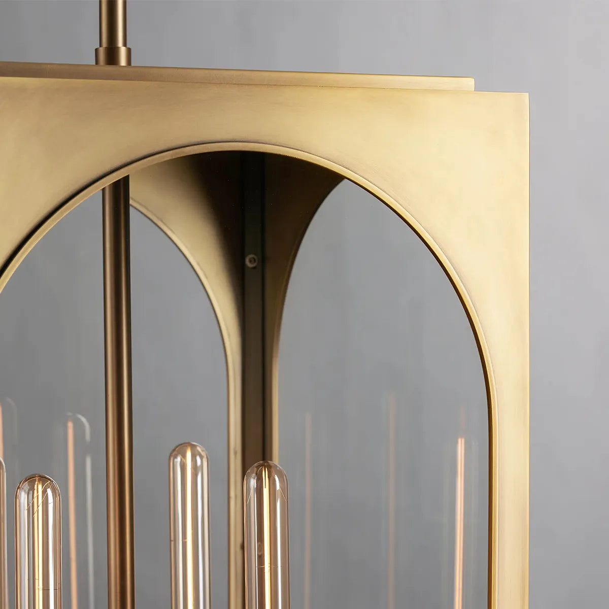 Arched Glass Outdoor Hanging Light with Adjustable Drop & Extension Rods for Patio, Porch, Entryway & Covered Deck