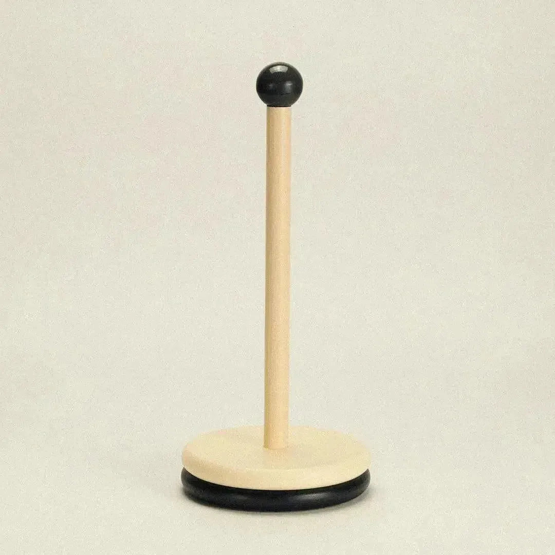 Freestanding Paper Towel Holder Wood Countertop Stand 12.6 in Tall Natural Finish for Kitchen Island Sink Dining Room Apartment Workspace Or