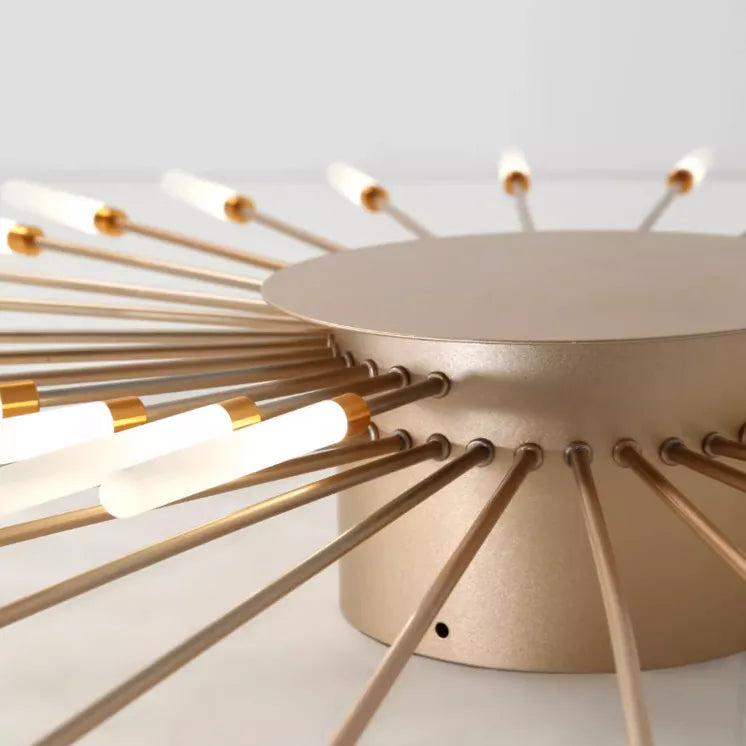 Starburst Flush Mount Ceiling Light Black Gold Modern Firework LED Fixture Bedroom Living Room Natural White Hardwired Indoor