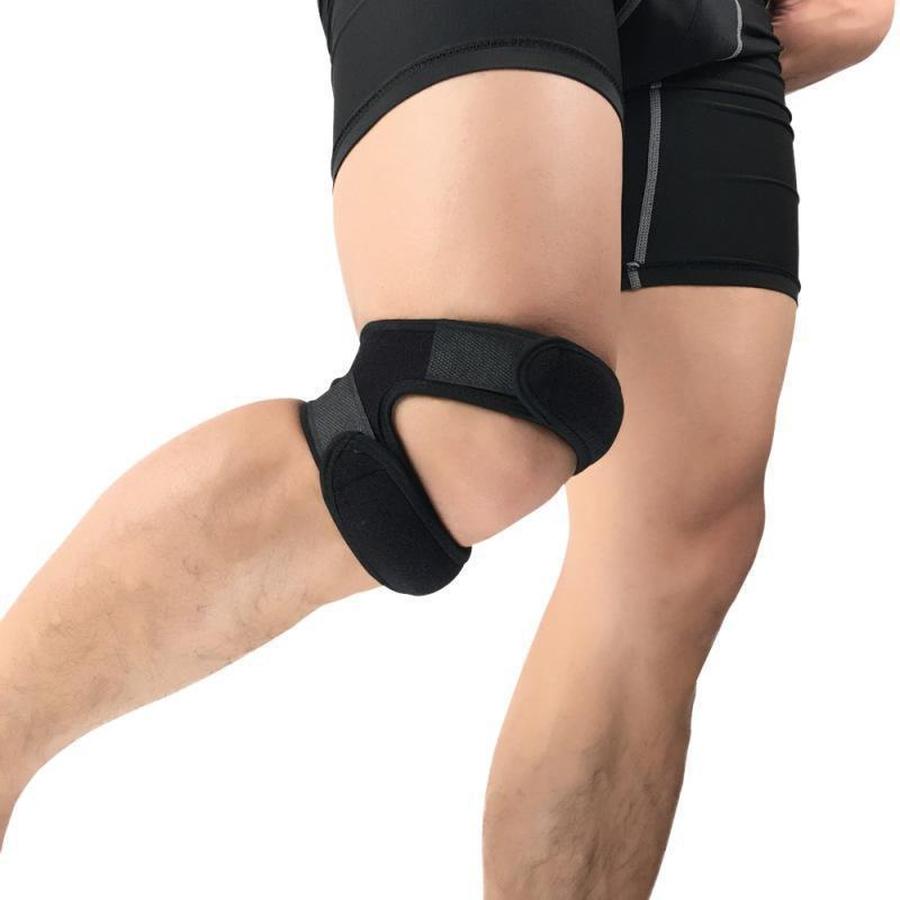 Dual-Strap Knee Support Brace with Silicone Pad for Stability & Pain Relief | Adjustable Compression Wrap for Running, Jumper's Knee