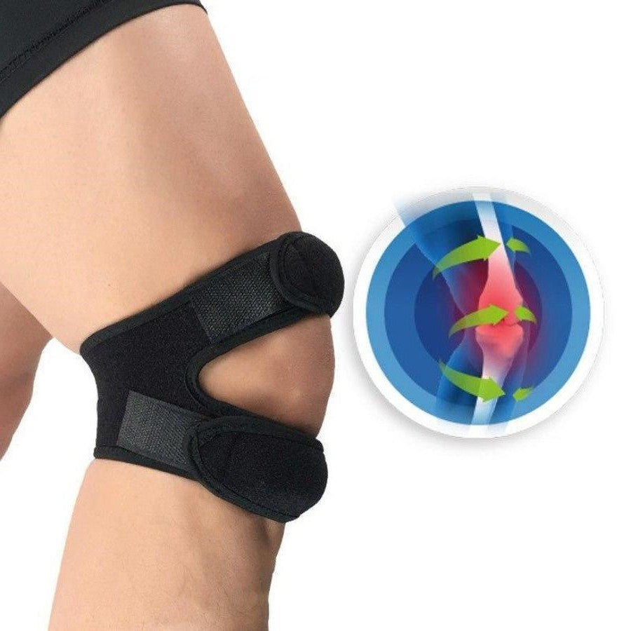 Dual-Strap Knee Support Brace with Silicone Pad for Stability & Pain Relief | Adjustable Compression Wrap for Running, Jumper's Knee