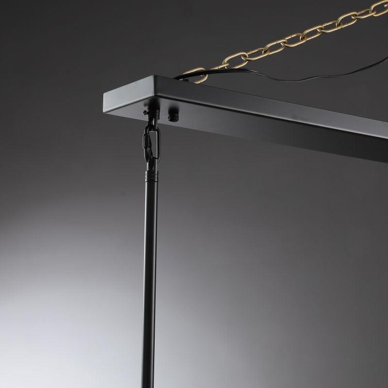 Linear Crystal Chandelier 49-60 Inch X-Frame Dining Room Ceiling Light Brass Nickel Bronze Kitchen Island