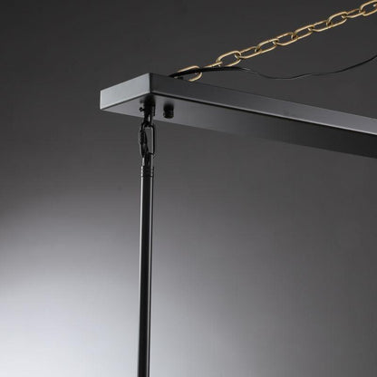 Linear Crystal Chandelier 49-60 Inch X-Frame Dining Room Ceiling Light Brass Nickel Bronze Kitchen Island