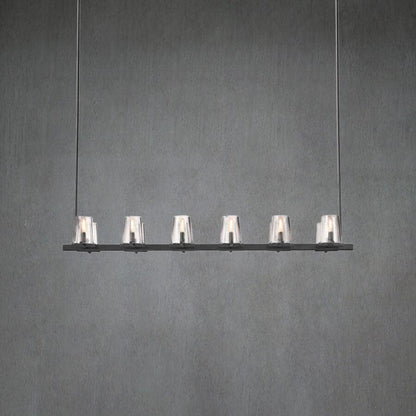 Linear Crystal Chandelier 49-60 Inch X-Frame Dining Room Ceiling Light Brass Nickel Bronze Kitchen Island
