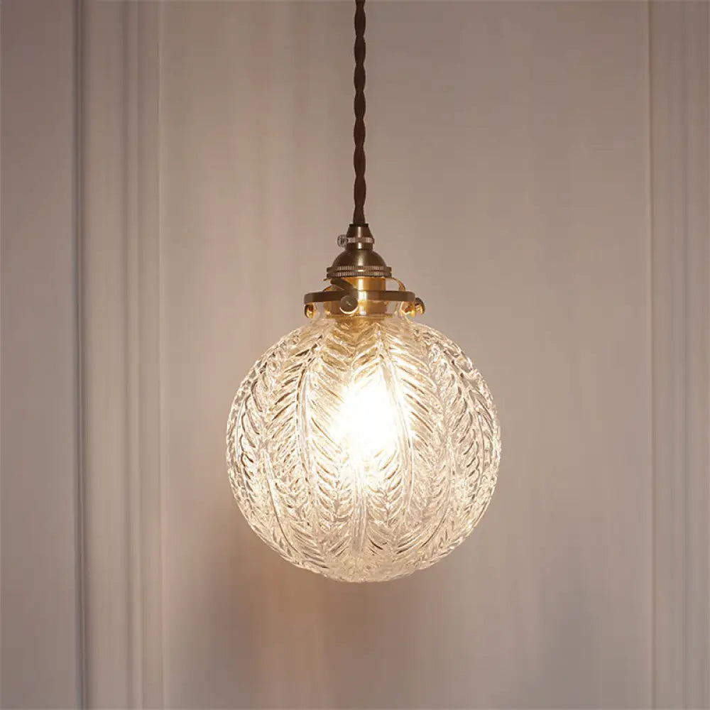 Industrial Glass Globe Pendant Light Fixture Clear Sphere Hanging Lamp Dining Room Kitchen Island Ceiling Lighting E26 Socket
