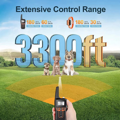 Remote Dog Training Collar with Sound, Vibration & Correction – 3300 ft Range, Waterproof, Rechargeable for Small to Large Dogs 4-120 lb
